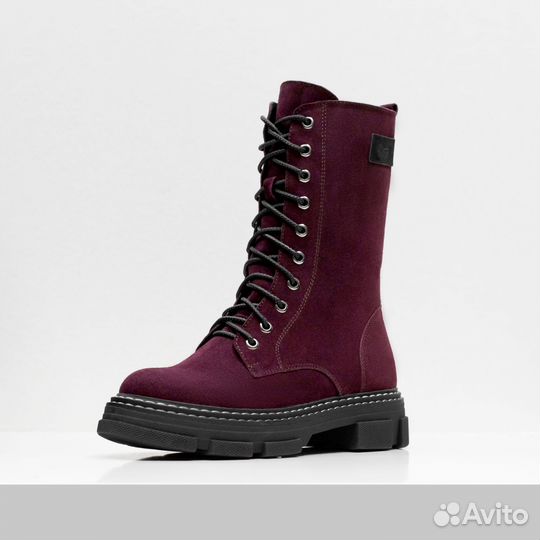 Зимние новые ботинки 38 р-р, нат.шерсть, замша