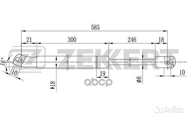 Амортизатор капота Porshe Cayenne O.E. 95551135