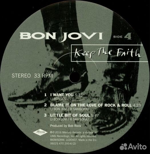 Виниловая пластинка Bon Jovi, Keep The Faith