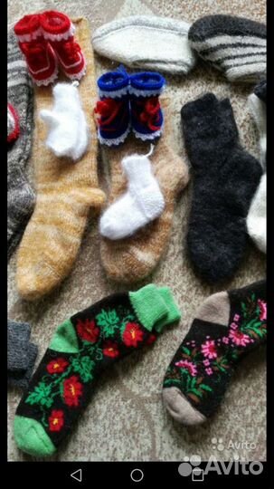 Носки пуховые, шерстяные
