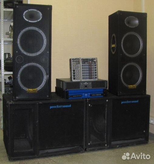 Колонки Dj-Tech Сабы MAG 4800W Усилители Микшер