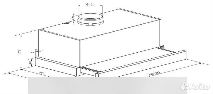 Встраиваемая вытяжка Lex Hubble 500 Inox Новая