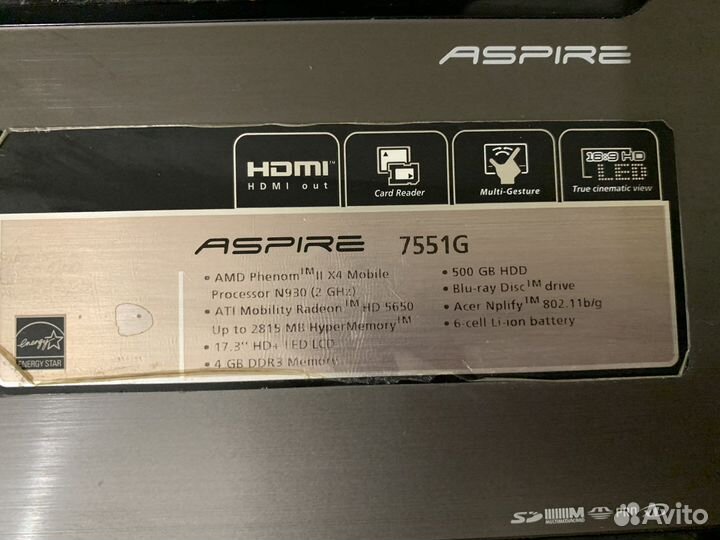 Ноутбук Acer Aspire 7551g