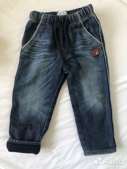 Брюки для мальчика 98 р. Джинсы утеплённые