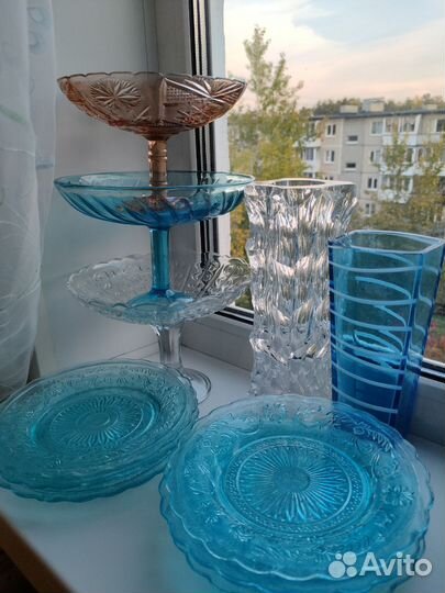 Посуда цветное стекло СССР