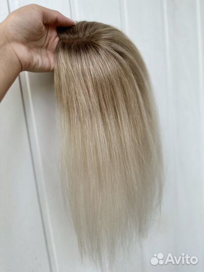 Теменная накладка из натуральных европейских волос