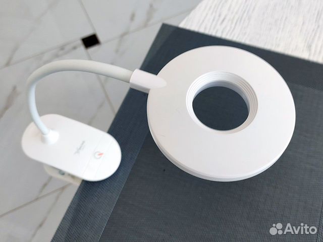 Настольная лампа белая USB LED светильник 3 режима