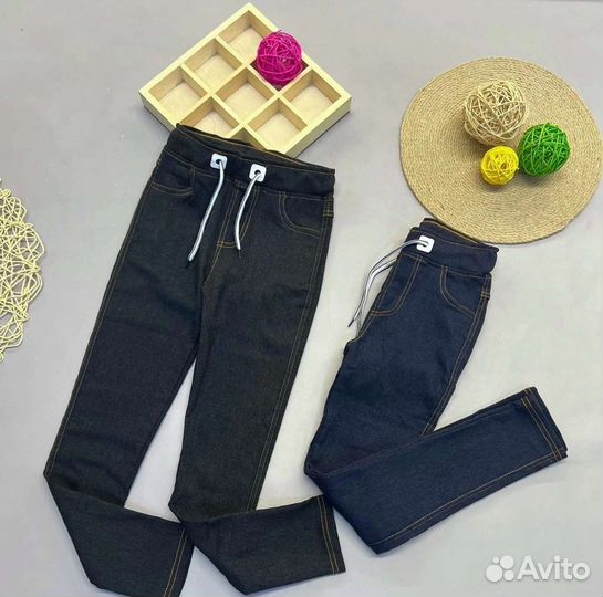 Джинсовые лосины теплые