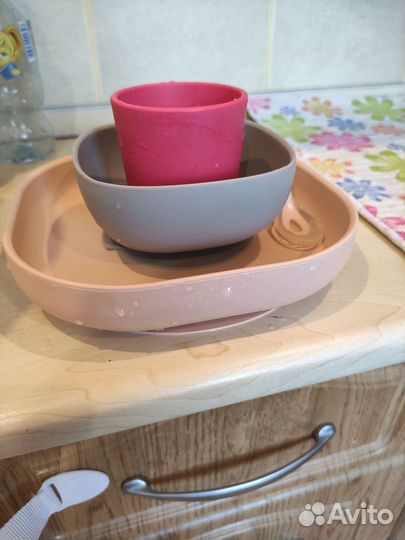 Набор детской силиконовой посуды