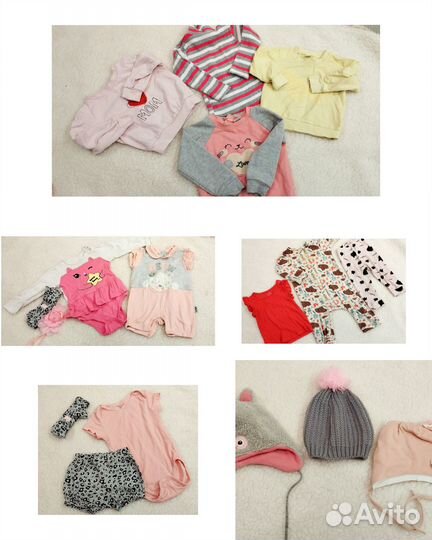 Вещи пакетом на девочку 74 80 86