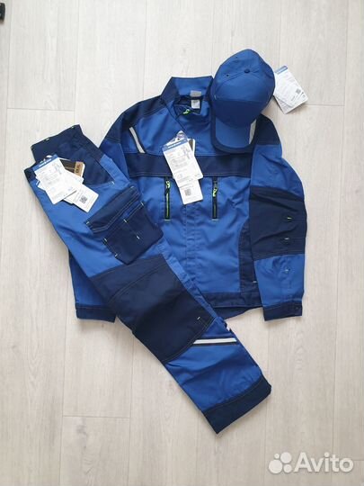 Рабочий костюм уран синий с кепкой