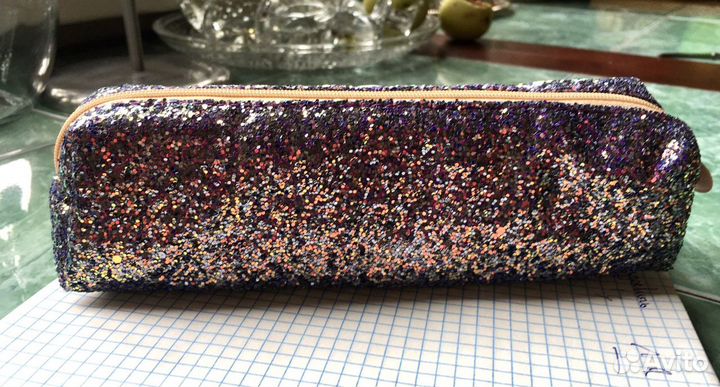 Пенал школьный новый с блестками