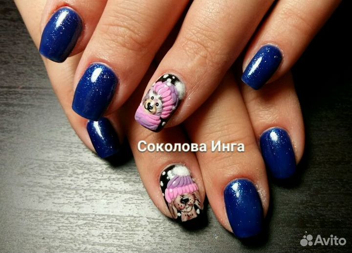 Наращивание ногтей, покрытие шиллак на дому