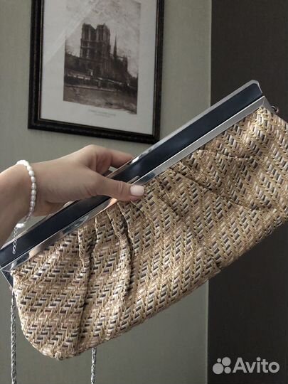 Клатч из соломки, редикюль новый