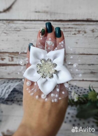 Бантики для волос ручной работы на 1 сентября