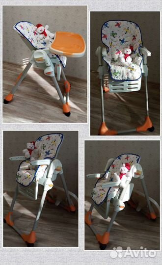 Стульчик для кормления chicco polly/чико поли 2в1