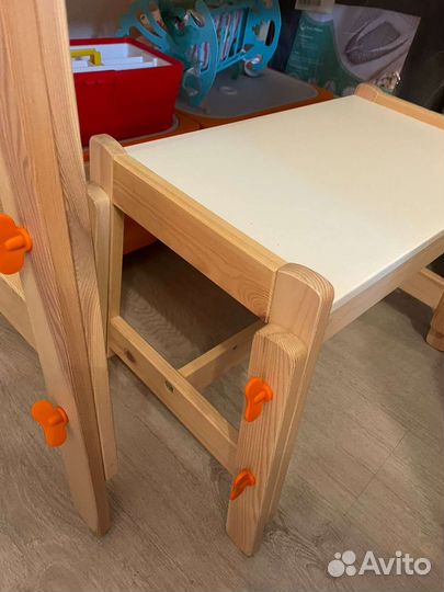 Детский стол и скамья Икея Флисат