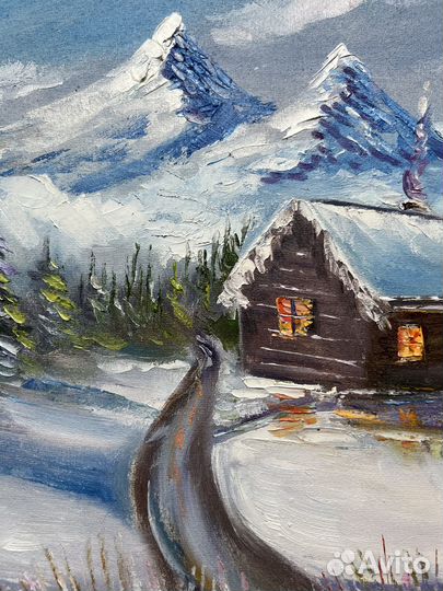 Картина маслом на холсте горы