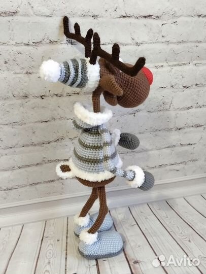 Новогодний олень, игрушка ручной работы