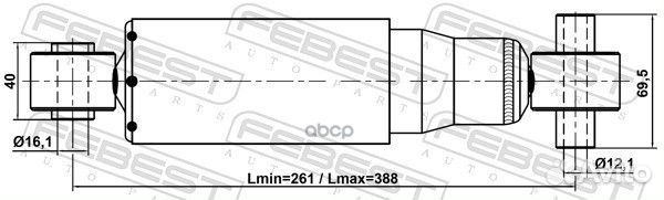 Амортизатор задний GAS.twin tube 05110008R Febest