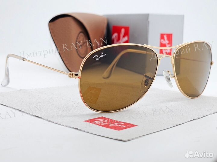 Очки Ray Ban 3362 Cockpit Gold Brown Стекло