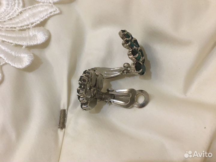 Редкие старинные н-р брошь кольцо и клипсы винтаж