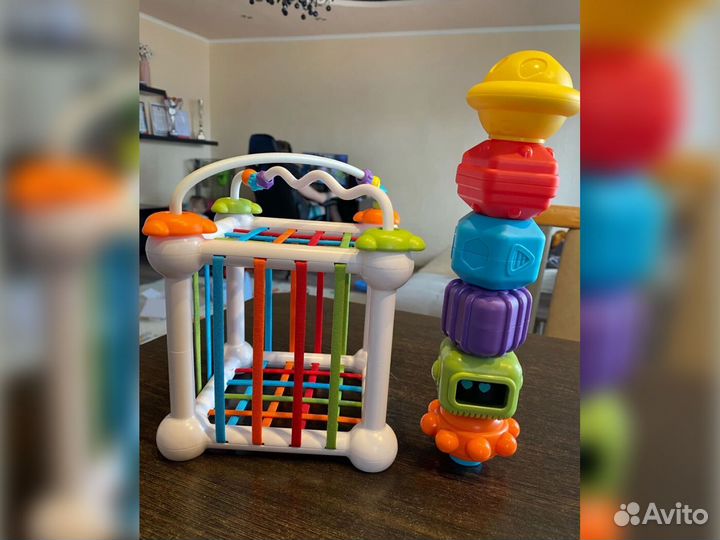 Сортер монтессори - куб с резинками