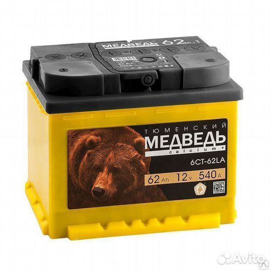 Аккумулятор Тюменский Медведь 62 Ач
