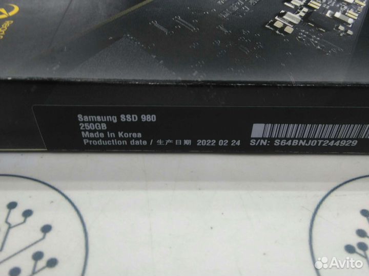 Новый.Ssd 980 nvme m.2. Samsung 250gb.Mz-v8v250bw