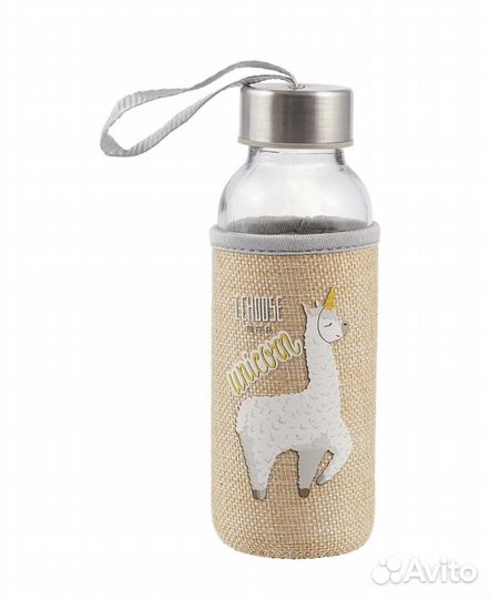 Бутылка в чехле Лама (стекло) 300 мл