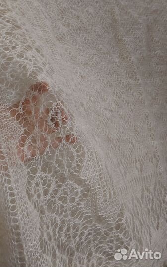 Шаль вязаная натуральная