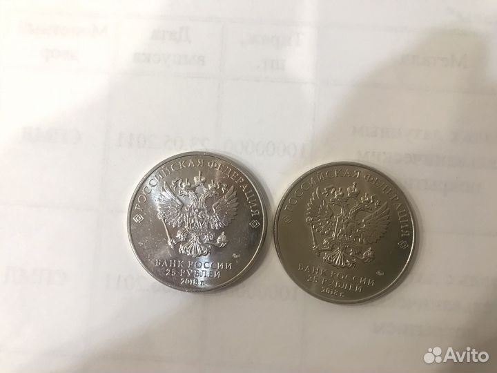 Юбилейные монеты 25