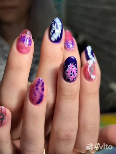 Маникюр крейзи дизайн наращивание