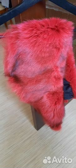 Меховой воротник песец каштановый