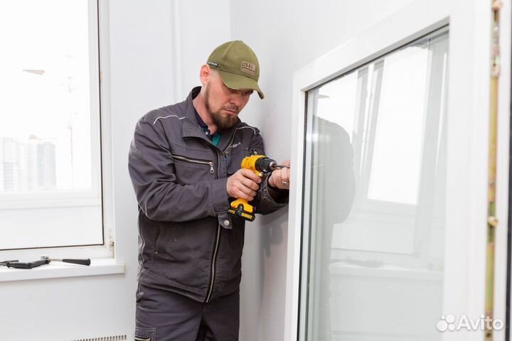 Установка балконного блока