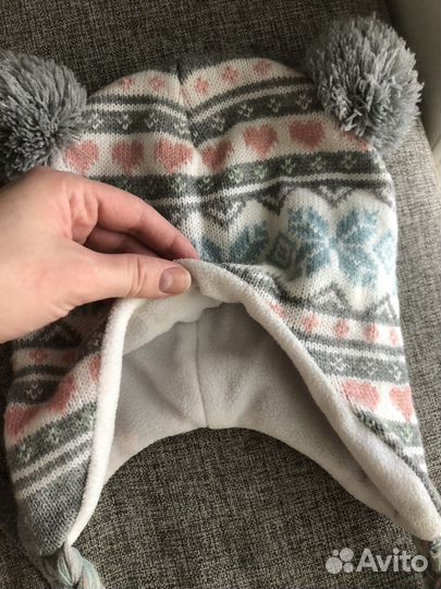 Шапки на девочку осень-зима, 3-5 лет пакетом