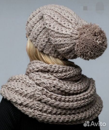 Комплект шапка и шарф снуд новый 54-58р