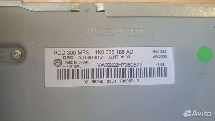 Магнитола штатная Volkswagen Jetta