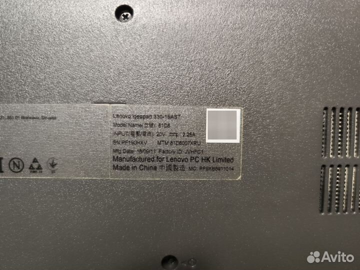 Ноутбук lenovo ideapad 330-15AST