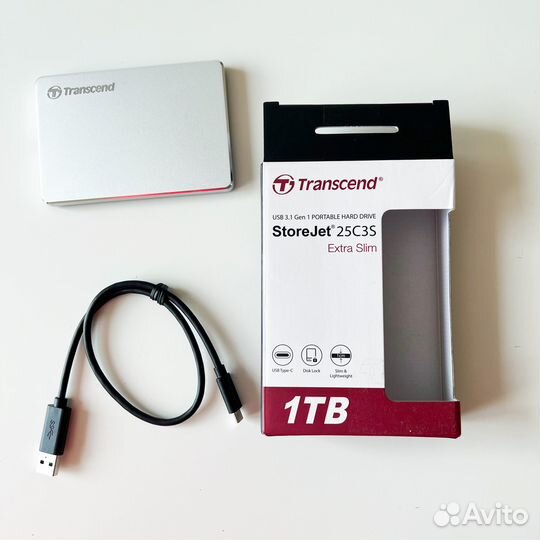 Внешний HDD Transcend StoreJet 25C3S, USB, 1 тб