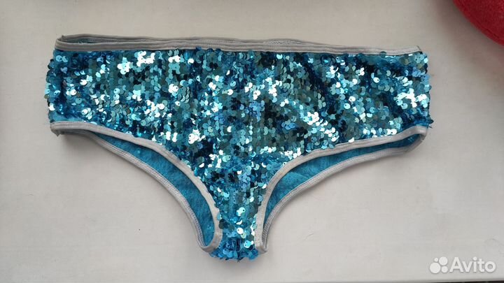 Шорты с пайетками голубые, танцевальные, 42-44