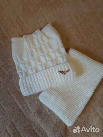 Комплект шапка и снуд для девочки 50 зима