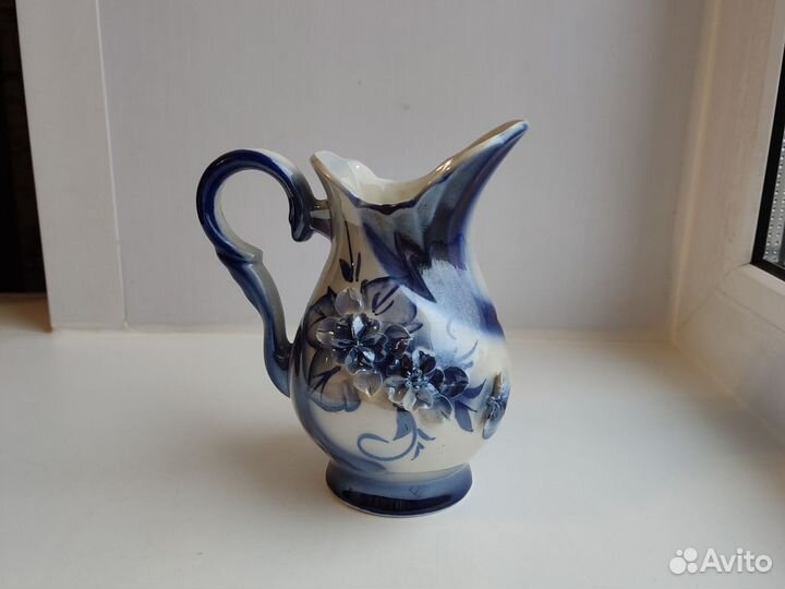 Молочник кувшин керамика цветы перламутр