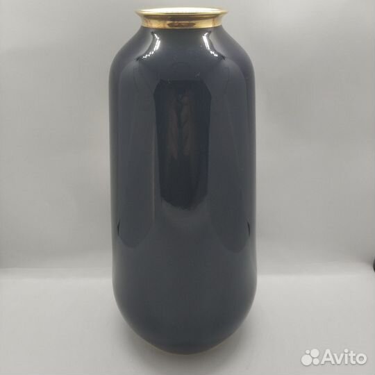 Ваза фарфор кобальт с цветами Линднер, Германия