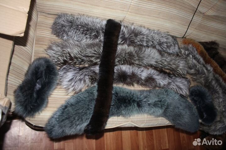 Воротники лиса чернобурка новая, комплект лиса ++