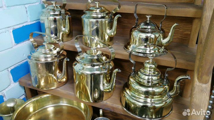 Чайник Тула СССР. Медь. Латунь