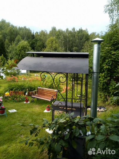 Мангал лофт с крышей