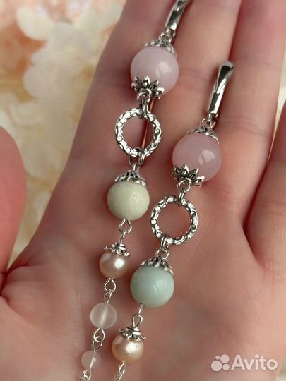 Серьги с натуральными камнями