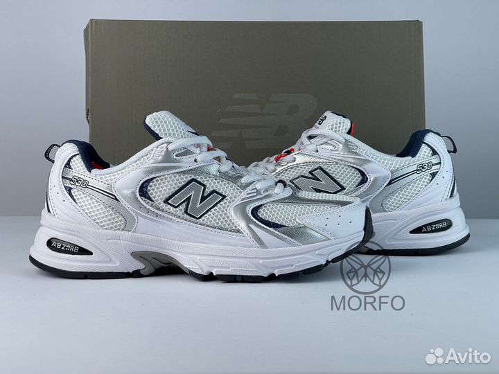 Кроссовки женские new balance white silver