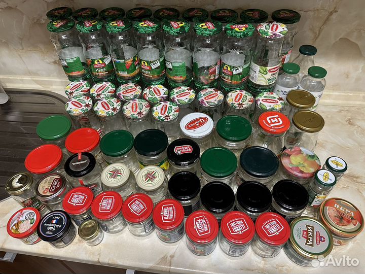 Стеклянные банки с крышкой 86 шт